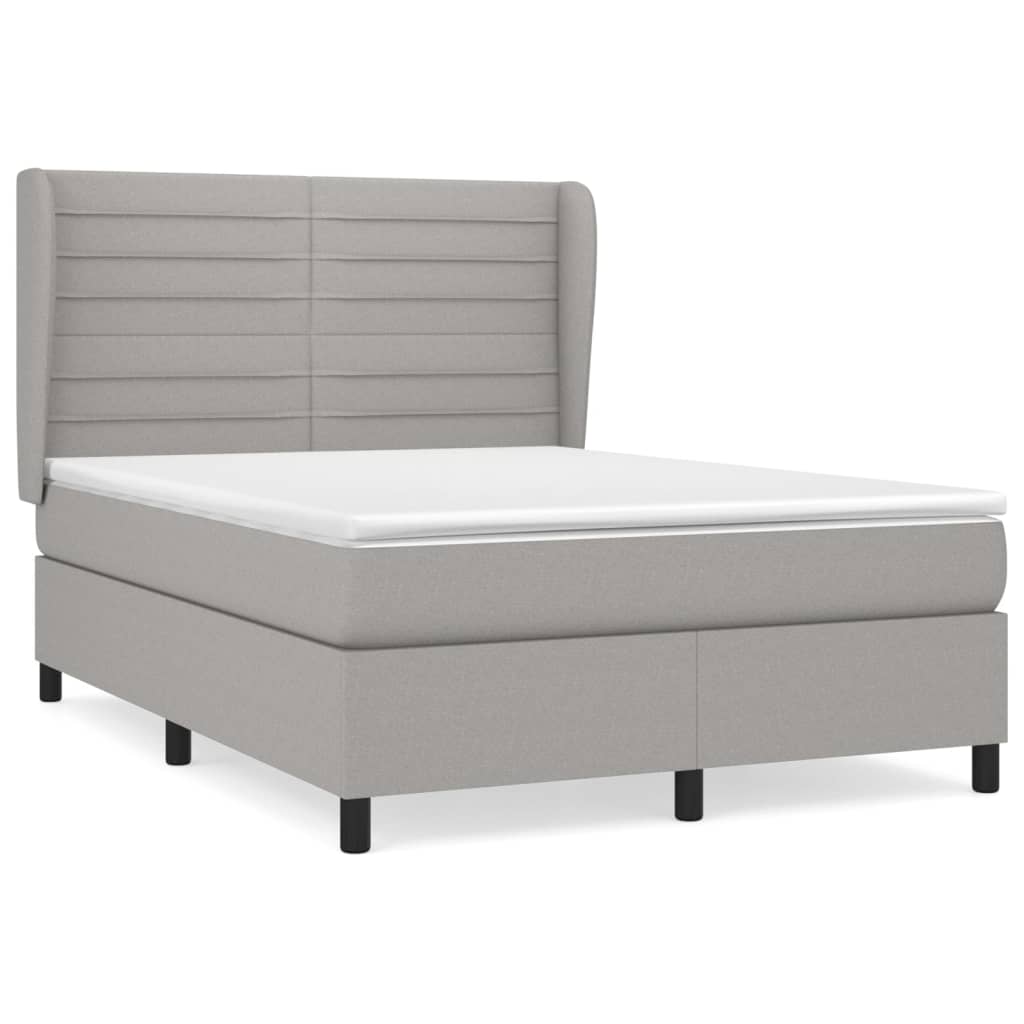 Boxspring met matras stof lichtgrijs 140x200 cm is nu te koop bij PeponiXL, paradijselijk wonen!