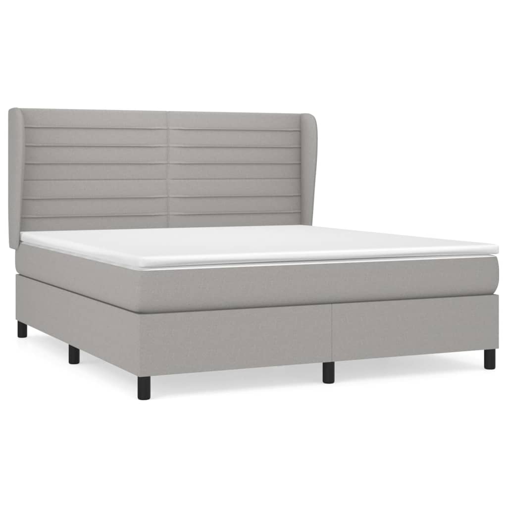 Boxspring met matras stof lichtgrijs 160x200 cm is nu te koop bij PeponiXL, paradijselijk wonen!