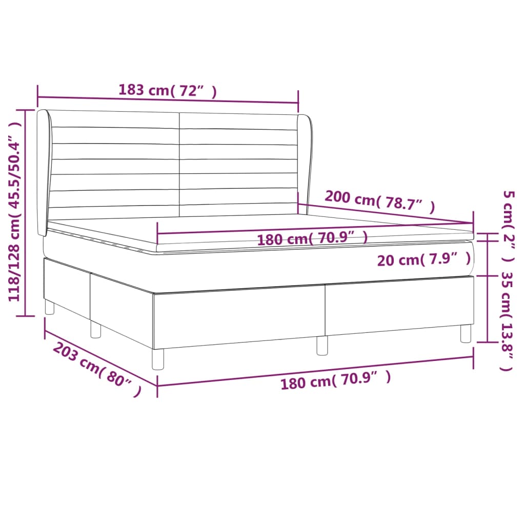 Boxspring met matras stof donkergrijs 180x200 cm is nu te koop bij PeponiXL, paradijselijk wonen!