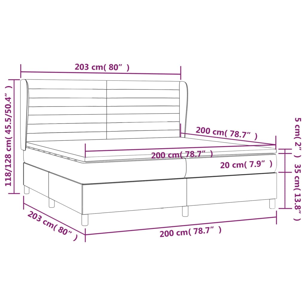 Boxspring met matras stof lichtgrijs 200x200 cm is nu te koop bij PeponiXL, paradijselijk wonen!