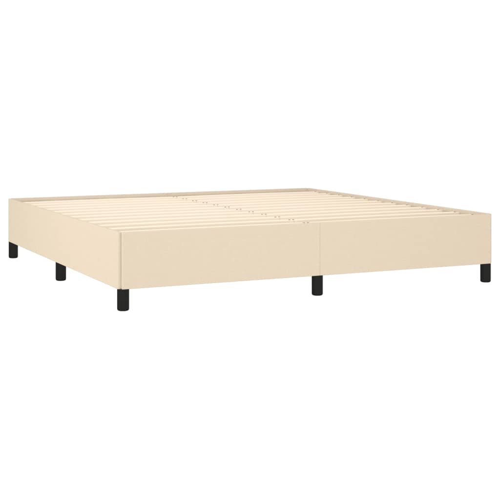 Boxspring met matras stof crèmekleurig 200x200 cm is nu te koop bij PeponiXL, paradijselijk wonen!