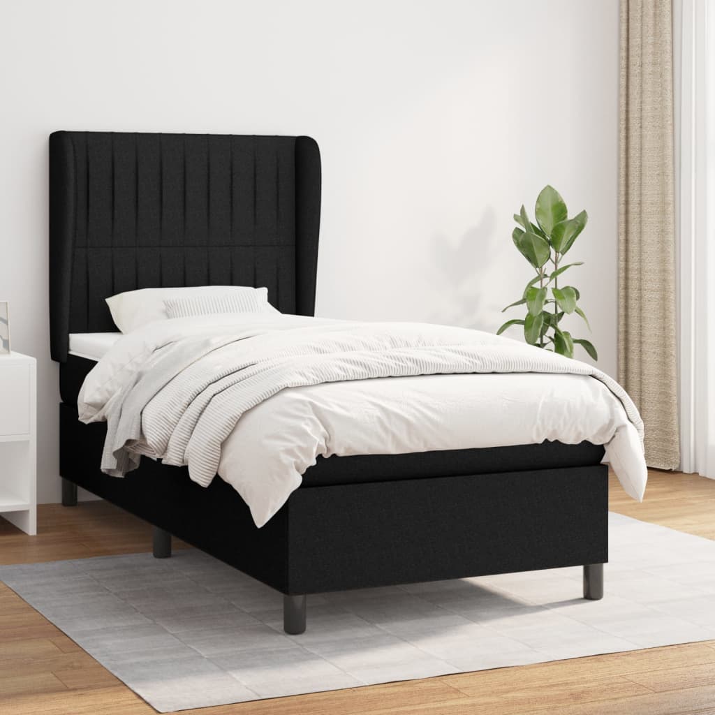 Boxspring met matras stof zwart 80x200 cm is nu te koop bij PeponiXL, paradijselijk wonen!