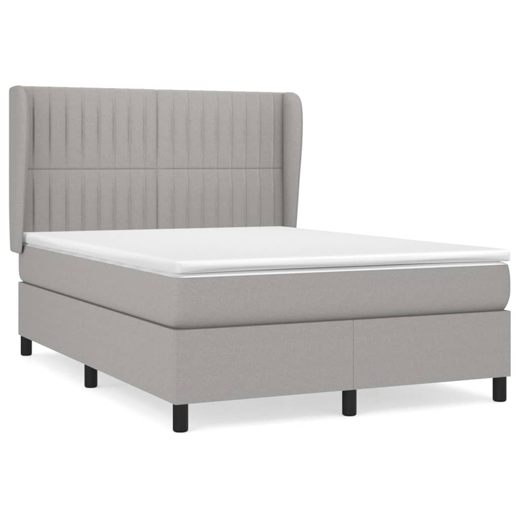 Boxspring met matras stof lichtgrijs 140x190 cm is nu te koop bij PeponiXL, paradijselijk wonen!