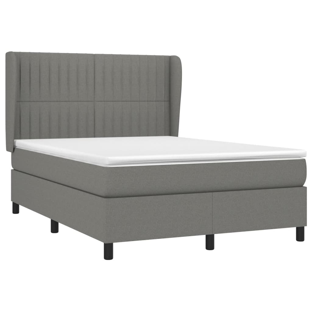 Boxspring met matras stof donkergrijs 140x190 cm is nu te koop bij PeponiXL, paradijselijk wonen!