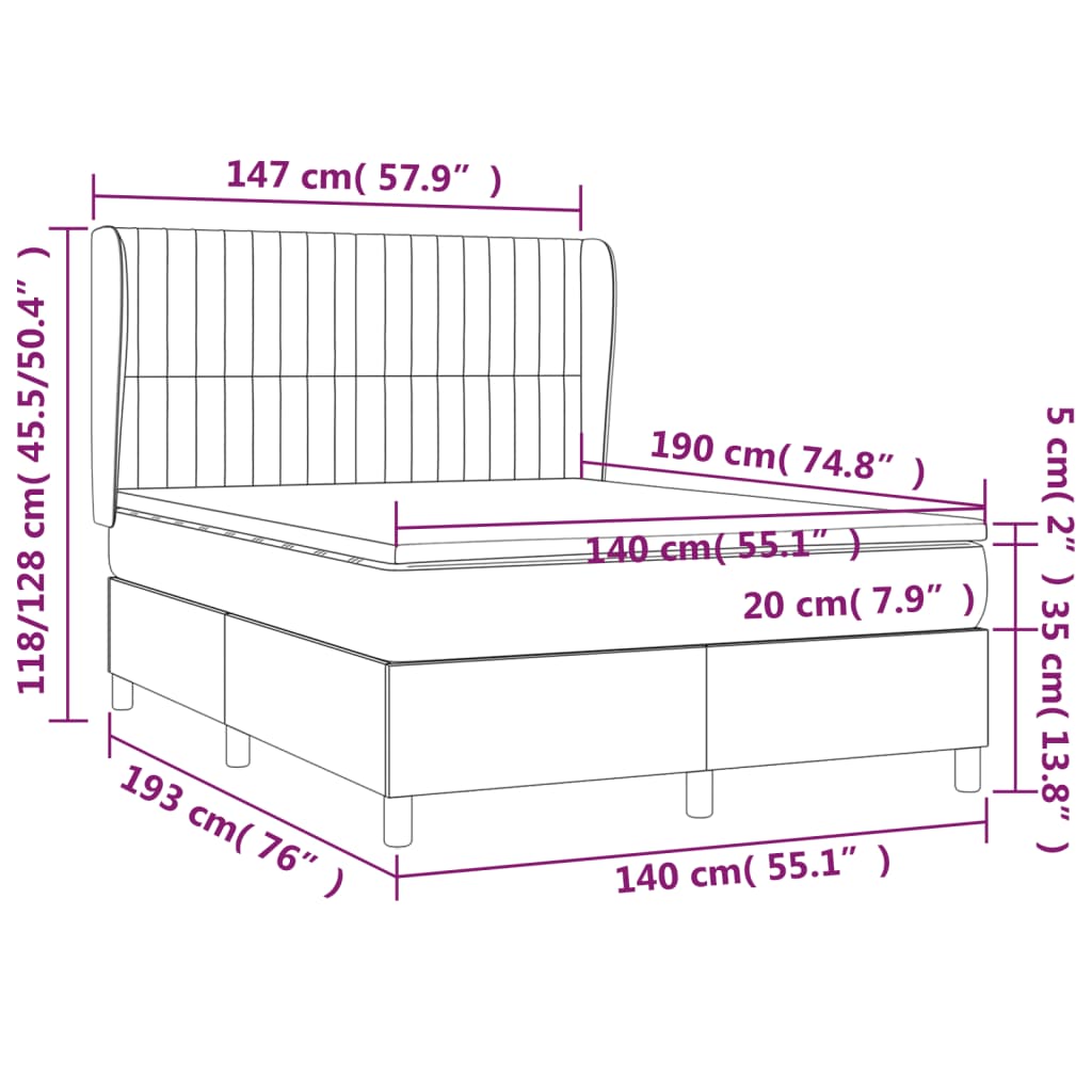 Boxspring met matras stof donkergrijs 140x190 cm is nu te koop bij PeponiXL, paradijselijk wonen!