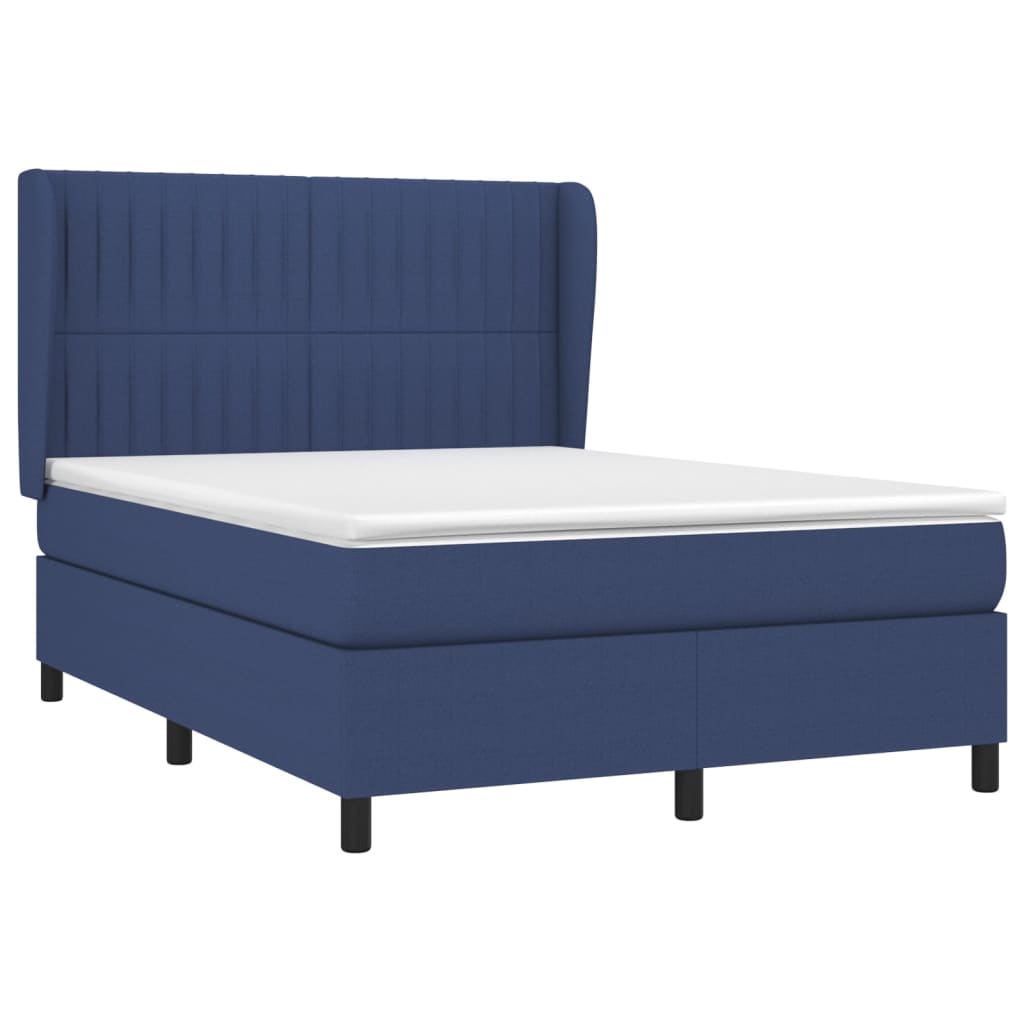 Boxspring met matras stof blauw 140x190 cm is nu te koop bij PeponiXL, paradijselijk wonen!