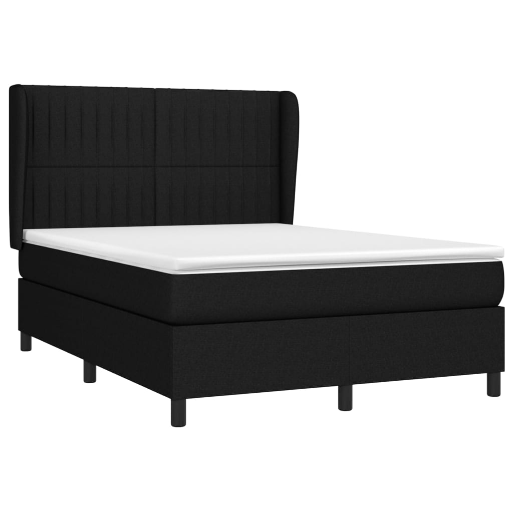 Boxspring met matras stof zwart 140x200 cm is nu te koop bij PeponiXL, paradijselijk wonen!