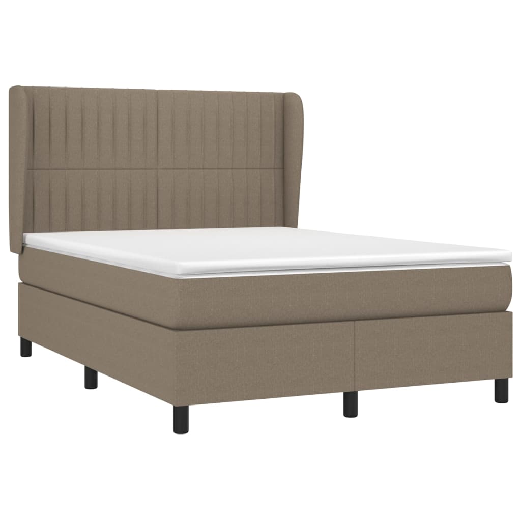 Boxspring met matras stof taupe 140x200 cm is nu te koop bij PeponiXL, paradijselijk wonen!