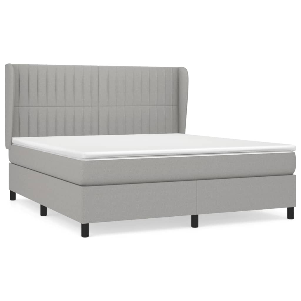 Boxspring met matras stof lichtgrijs 180x200 cm is nu te koop bij PeponiXL, paradijselijk wonen!