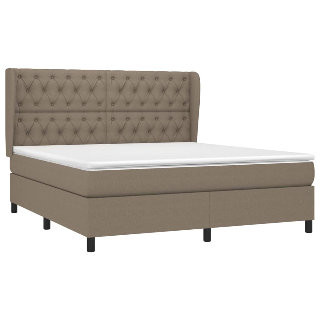 Boxspring met matras stof taupe 160x200 cm is nu te koop bij PeponiXL, paradijselijk wonen!