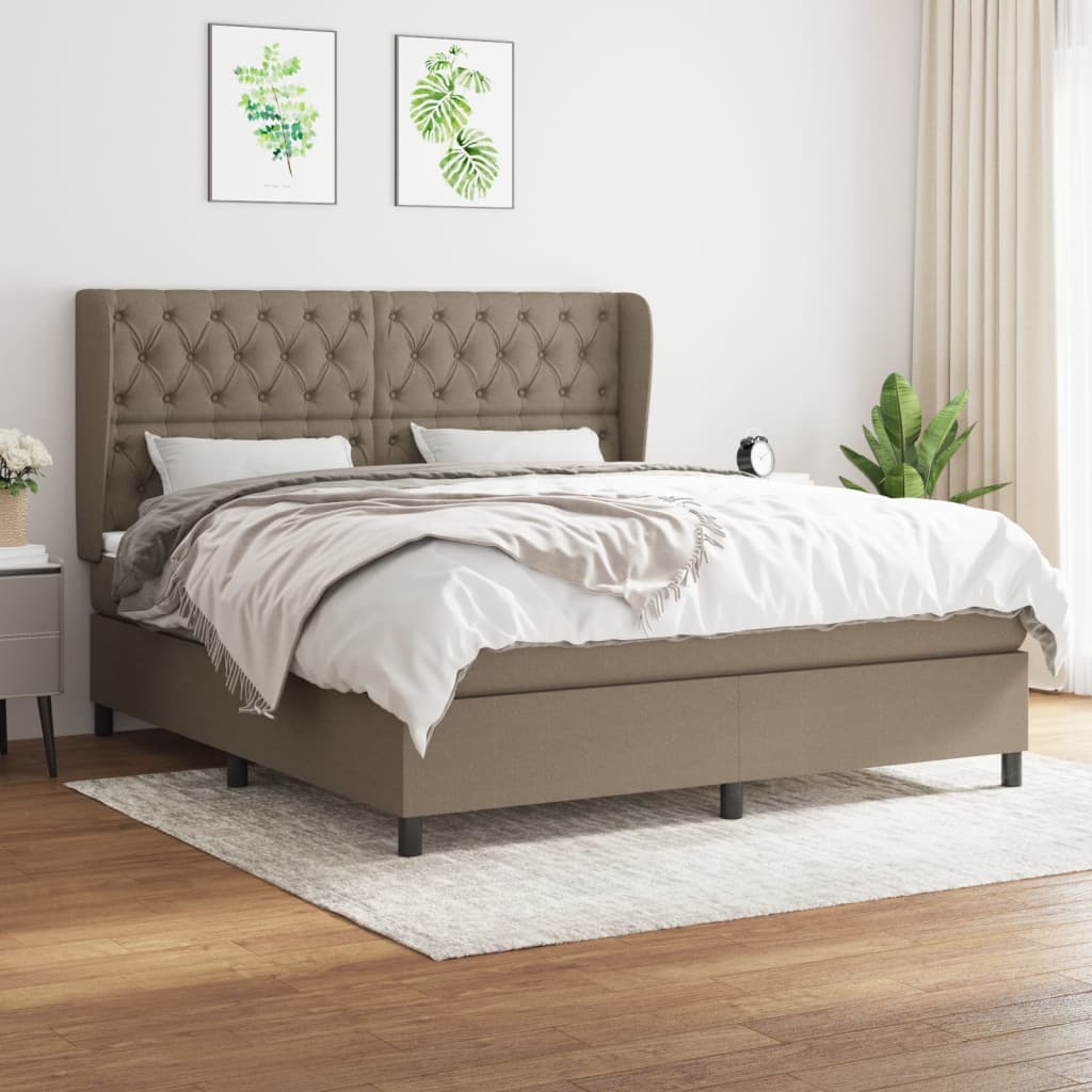 Boxspring met matras stof taupe 160x200 cm is nu te koop bij PeponiXL, paradijselijk wonen!