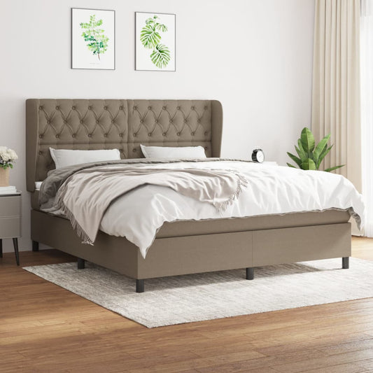Boxspring met matras stof taupe 160x200 cm is nu te koop bij PeponiXL, paradijselijk wonen!