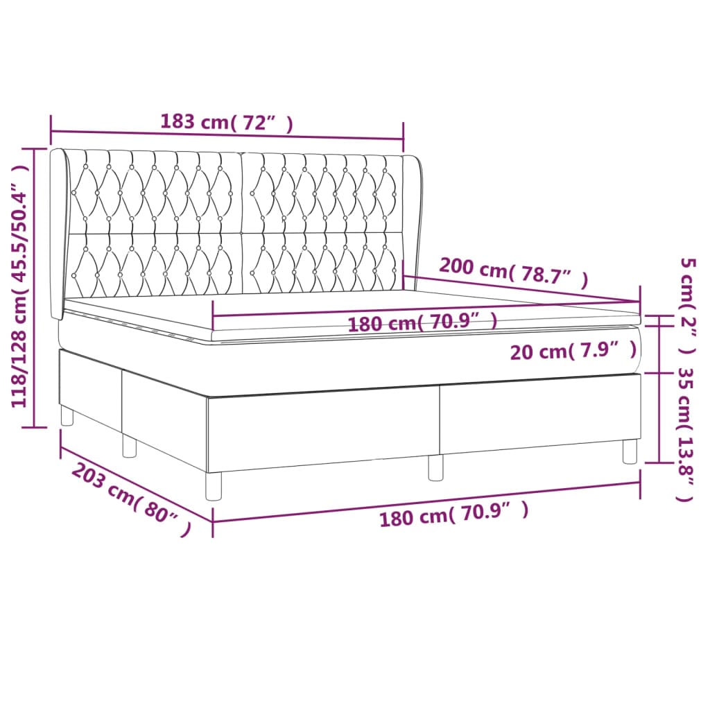 Boxspring met matras stof donkergrijs 180x200 cm is nu te koop bij PeponiXL, paradijselijk wonen!