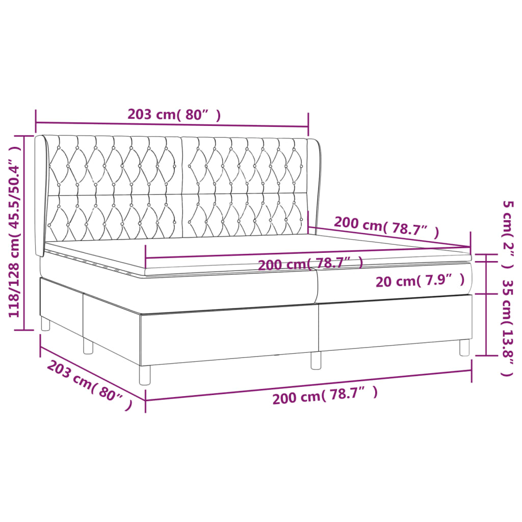 Boxspring met matras stof donkergrijs 200x200 cm is nu te koop bij PeponiXL, paradijselijk wonen!