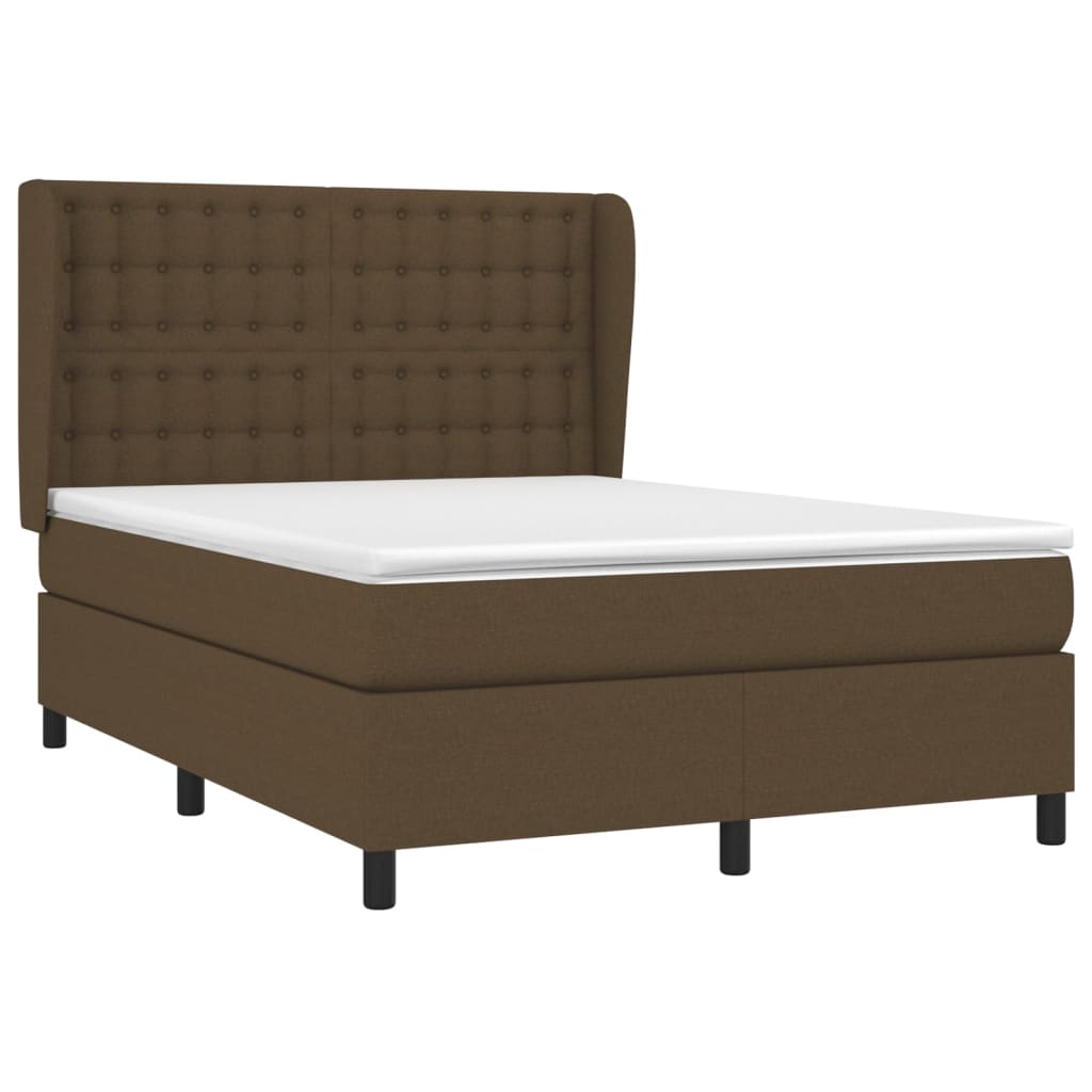 Boxspring met matras stof donkerbruin 140x200 cm is nu te koop bij PeponiXL, paradijselijk wonen!