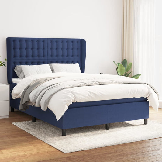 Boxspring met matras stof blauw 140x200 cm is nu te koop bij PeponiXL, paradijselijk wonen!