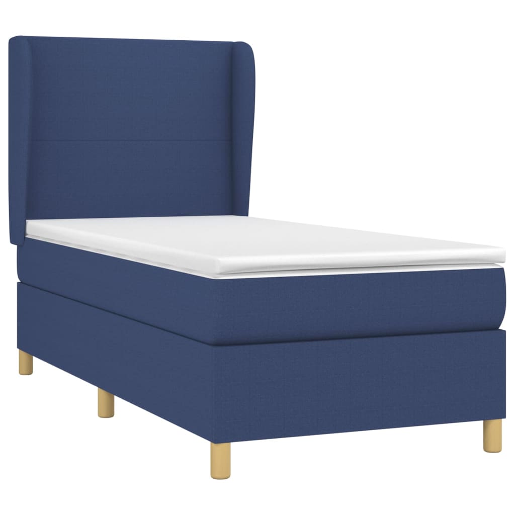 Boxspring met matras stof blauw 80x200 cm is nu te koop bij PeponiXL, paradijselijk wonen!