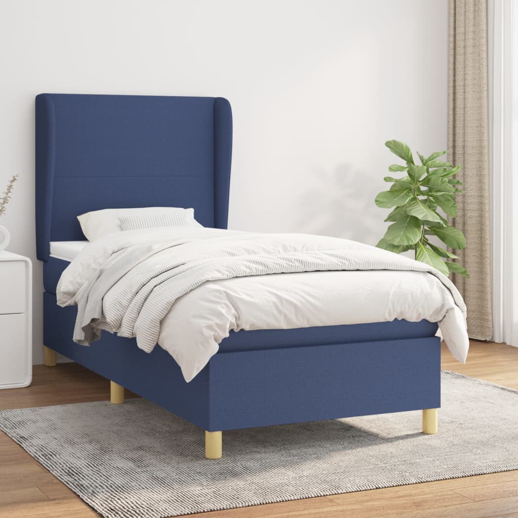 Boxspring met matras stof blauw 80x200 cm is nu te koop bij PeponiXL, paradijselijk wonen!