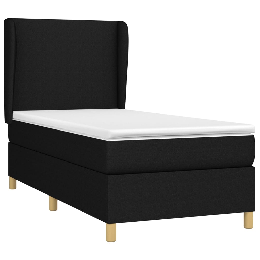 Boxspring met matras stof zwart 90x190 cm is nu te koop bij PeponiXL, paradijselijk wonen!