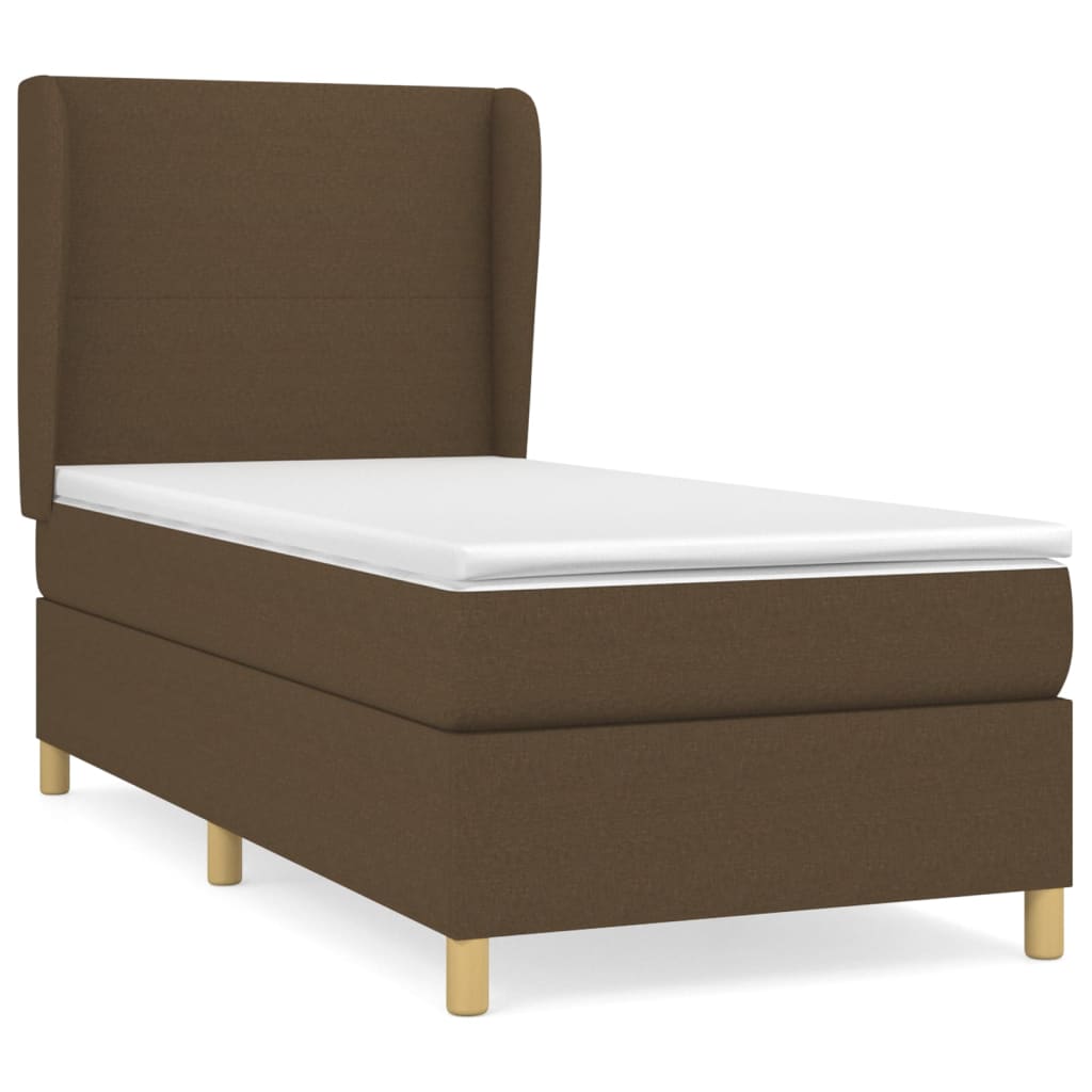 Boxspring met matras stof donkerbruin 90x200 cm is nu te koop bij PeponiXL, paradijselijk wonen!
