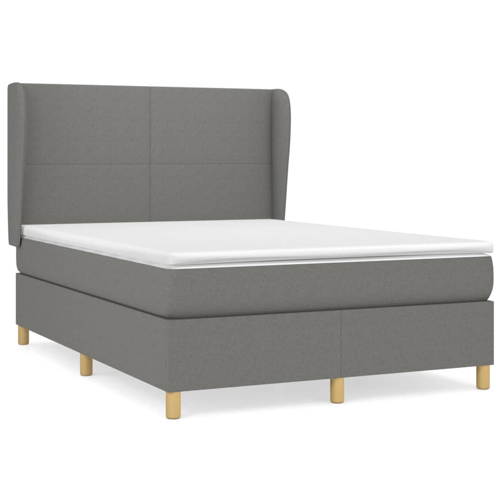Boxspring met matras stof donkergrijs 140x190 cm is nu te koop bij PeponiXL, paradijselijk wonen!