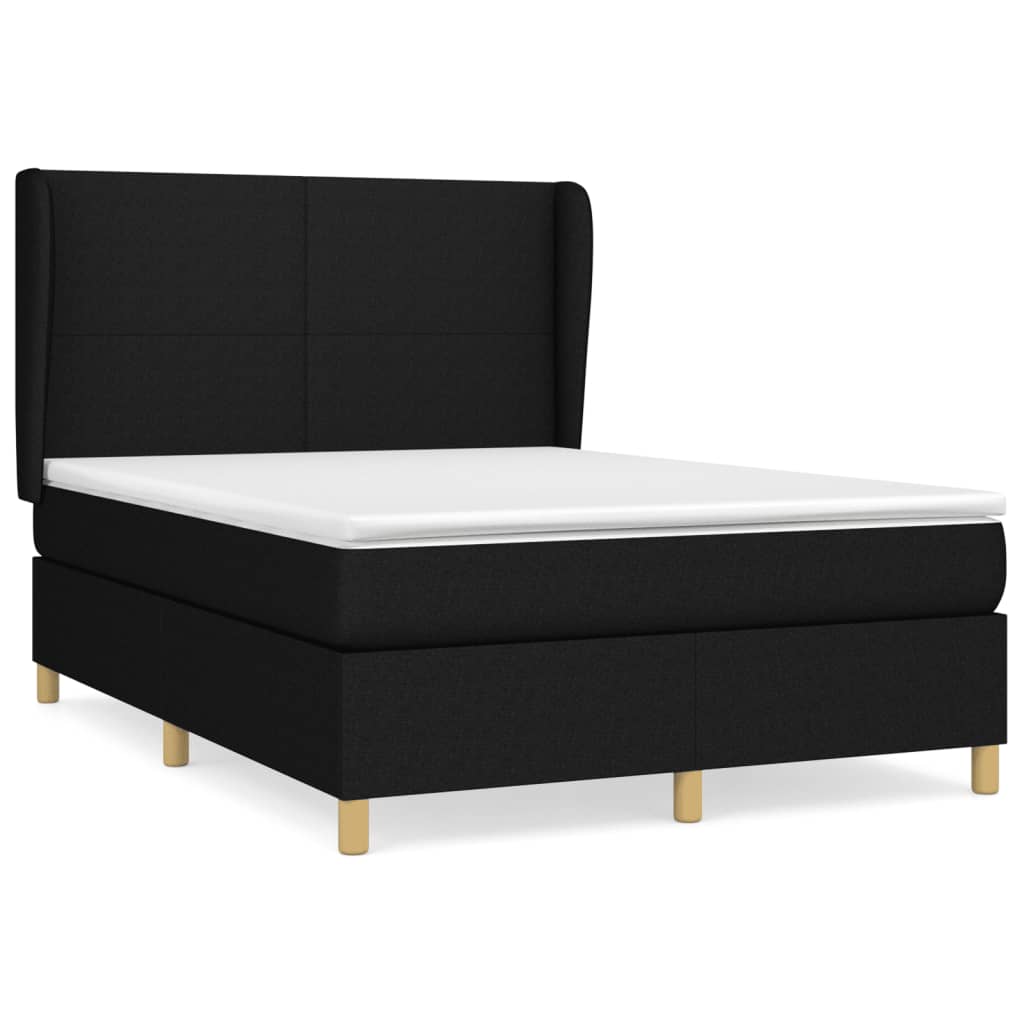Boxspring met matras stof zwart 140x200 cm is nu te koop bij PeponiXL, paradijselijk wonen!
