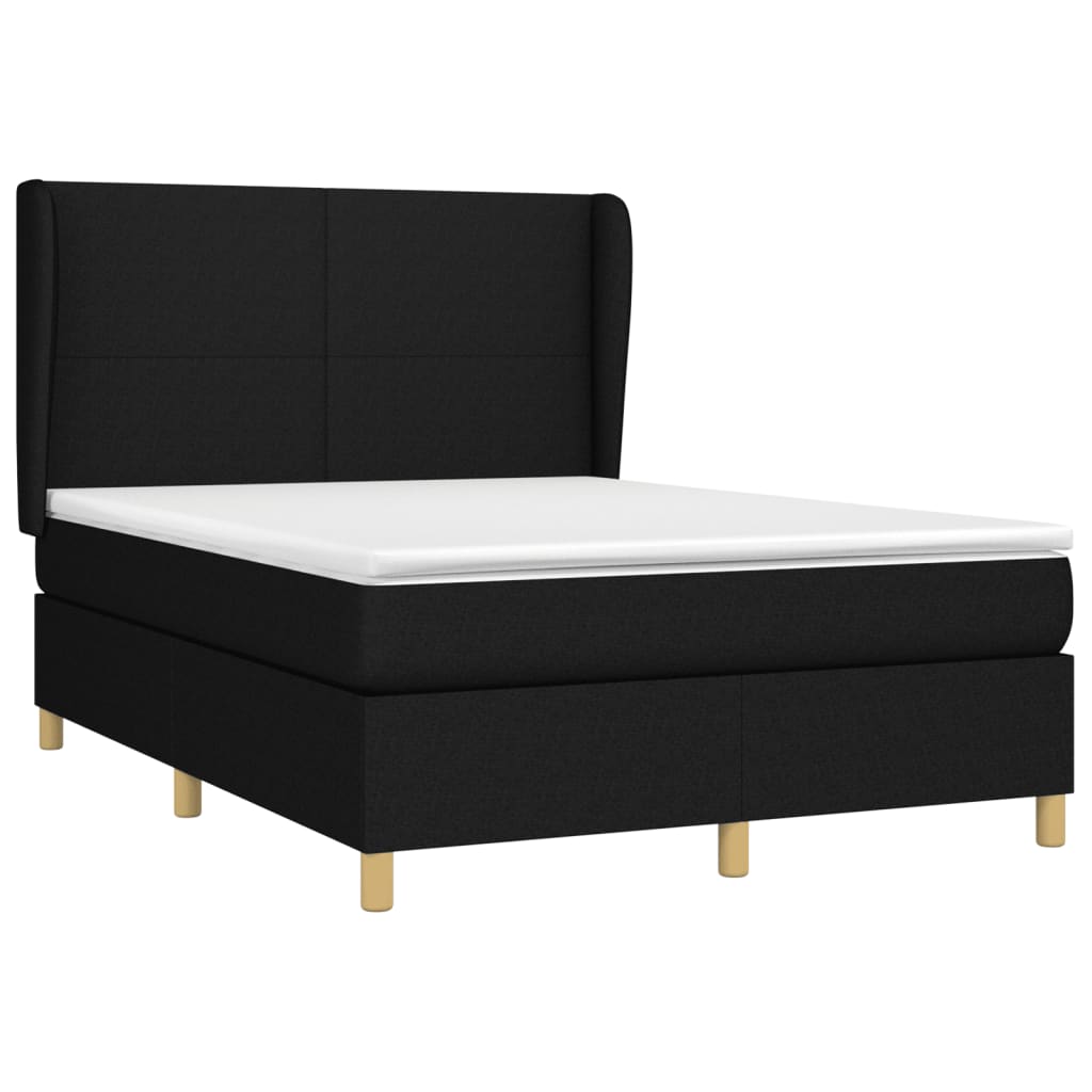 Boxspring met matras stof zwart 140x200 cm is nu te koop bij PeponiXL, paradijselijk wonen!