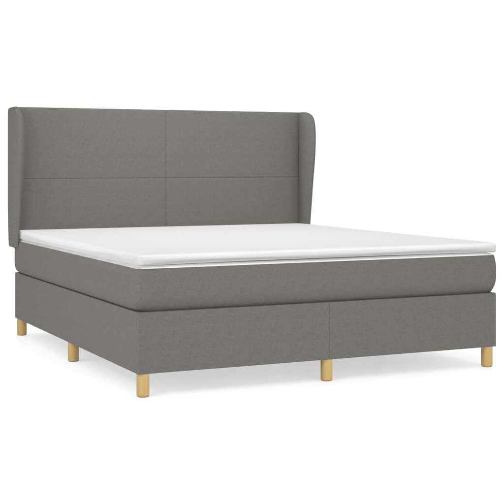 Boxspring met matras stof donkergrijs 160x200 cm is nu te koop bij PeponiXL, paradijselijk wonen!