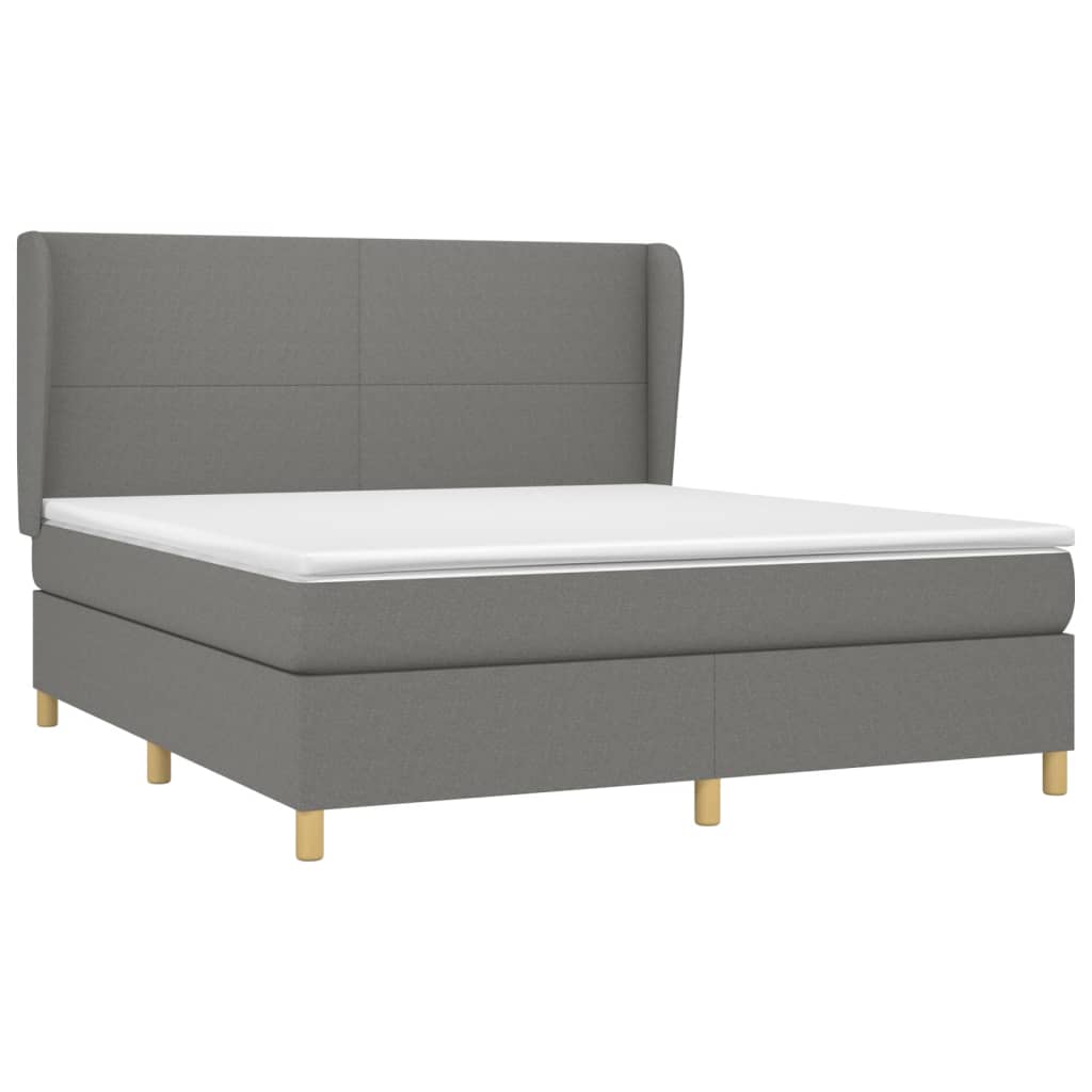 Boxspring met matras stof donkergrijs 160x200 cm is nu te koop bij PeponiXL, paradijselijk wonen!