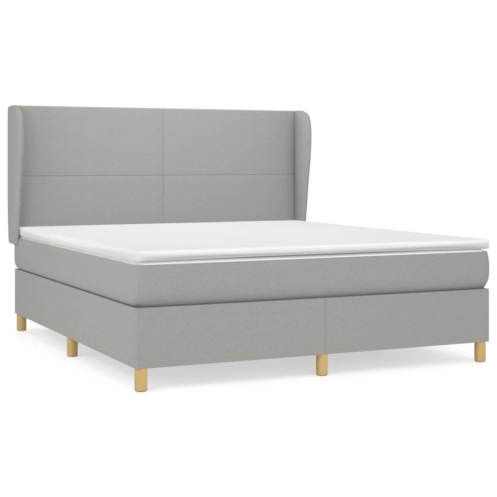 Boxspring met matras stof lichtgrijs 180x200 cm is nu te koop bij PeponiXL, paradijselijk wonen!
