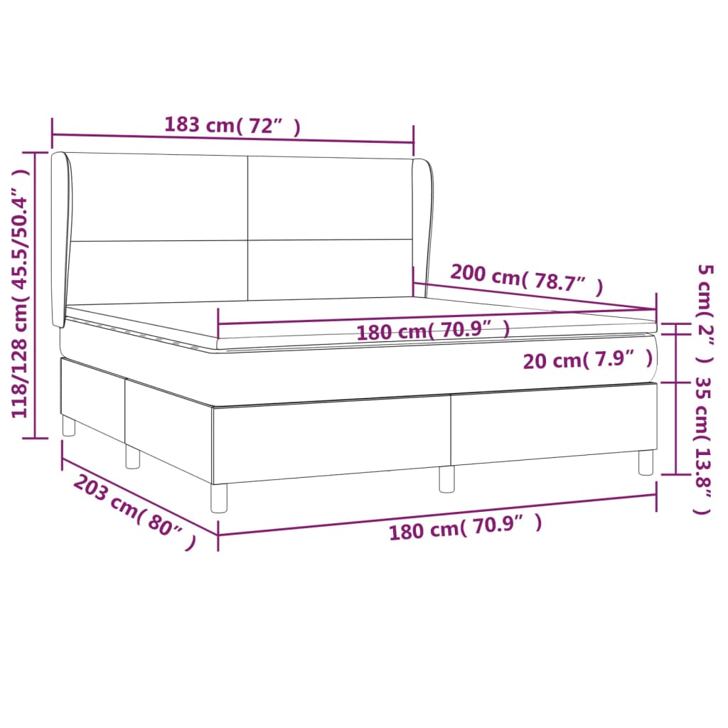 Boxspring met matras stof lichtgrijs 180x200 cm is nu te koop bij PeponiXL, paradijselijk wonen!