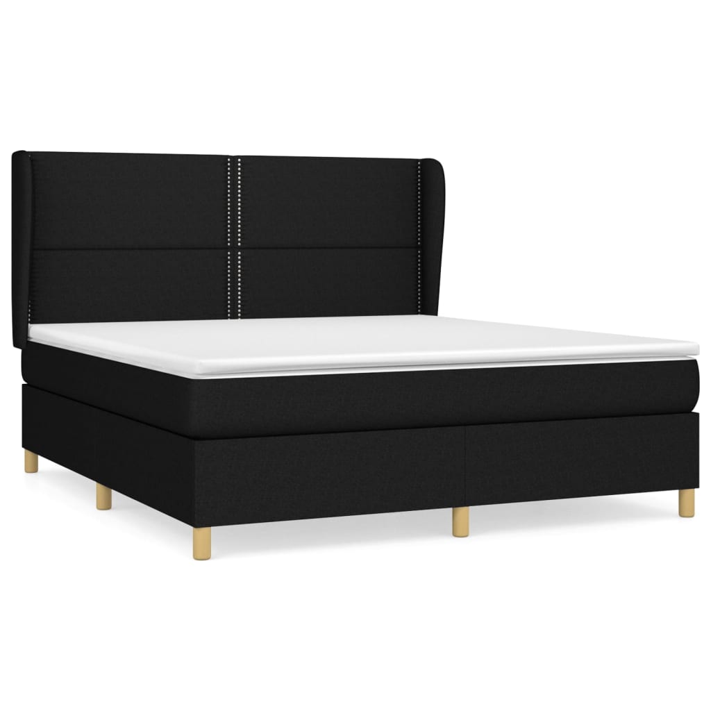 Boxspring met matras stof zwart 160x200 cm is nu te koop bij PeponiXL, paradijselijk wonen!