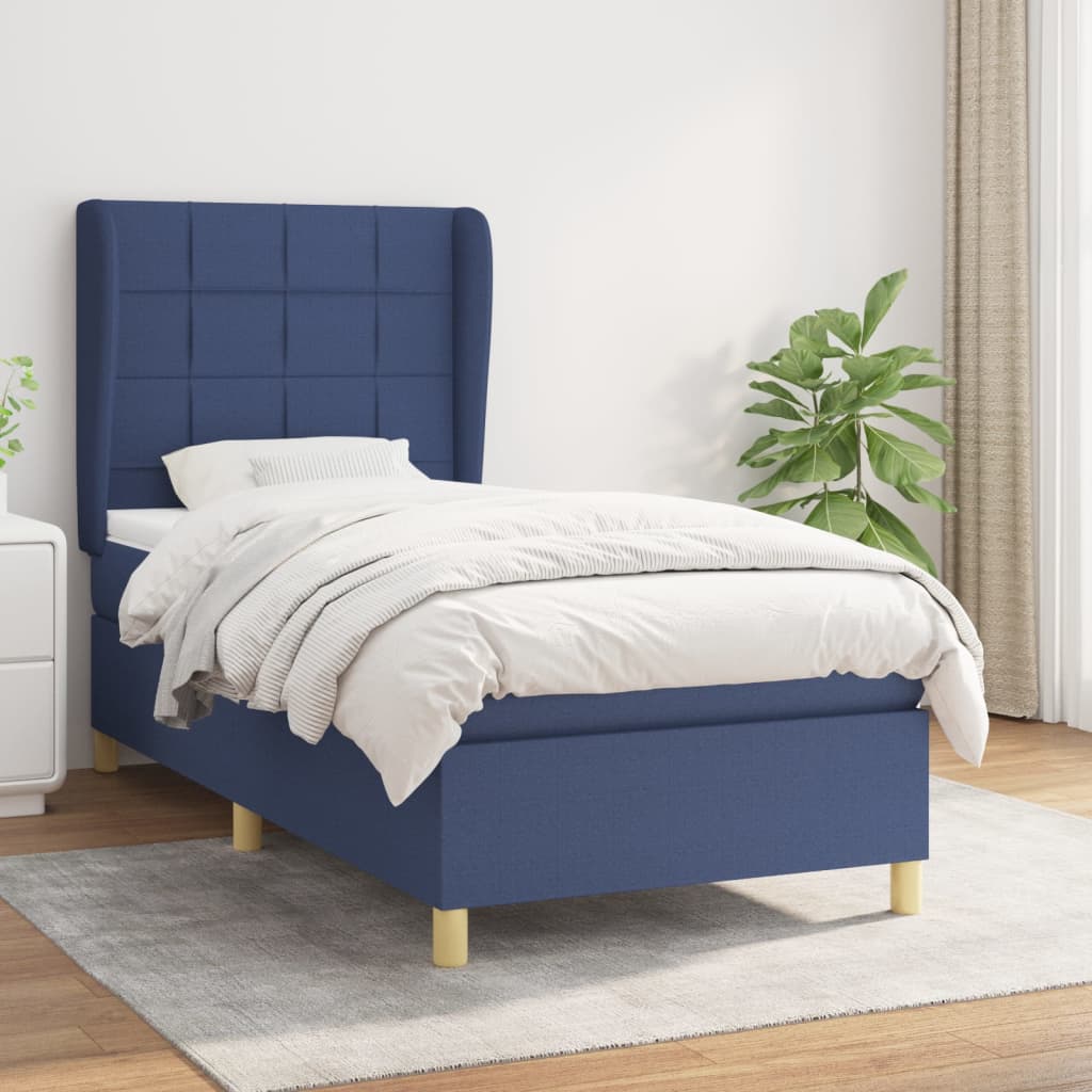 Boxspring met matras stof blauw 80x200 cm is nu te koop bij PeponiXL, paradijselijk wonen!