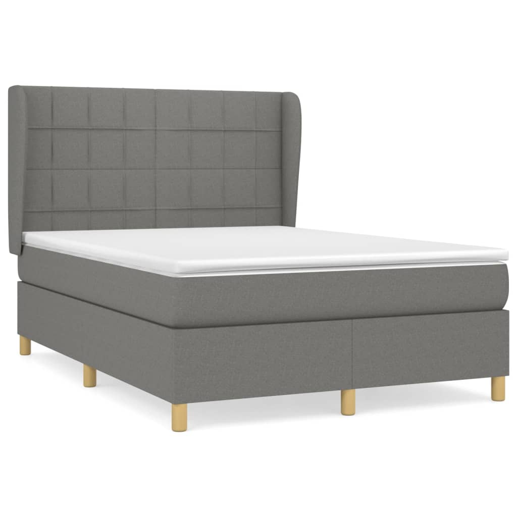 Boxspring met matras stof donkergrijs 140x190 cm is nu te koop bij PeponiXL, paradijselijk wonen!