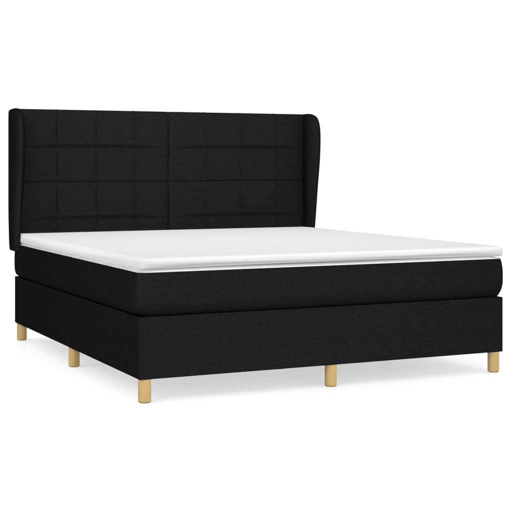 Boxspring met matras stof zwart 160x200 cm is nu te koop bij PeponiXL, paradijselijk wonen!