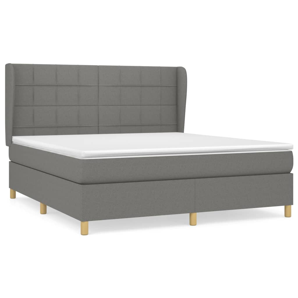 Boxspring met matras stof donkergrijs 180x200 cm is nu te koop bij PeponiXL, paradijselijk wonen!