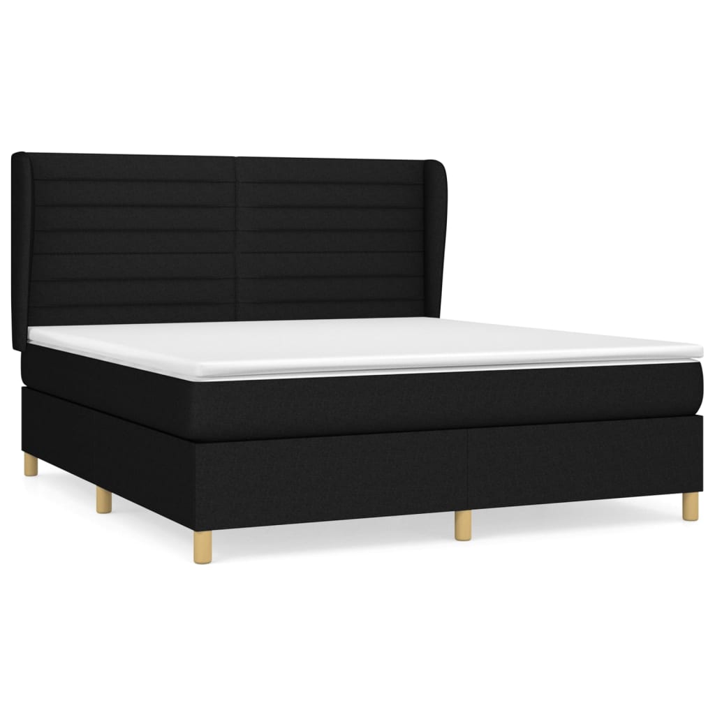 Boxspring met matras stof zwart 160x200 cm is nu te koop bij PeponiXL, paradijselijk wonen!