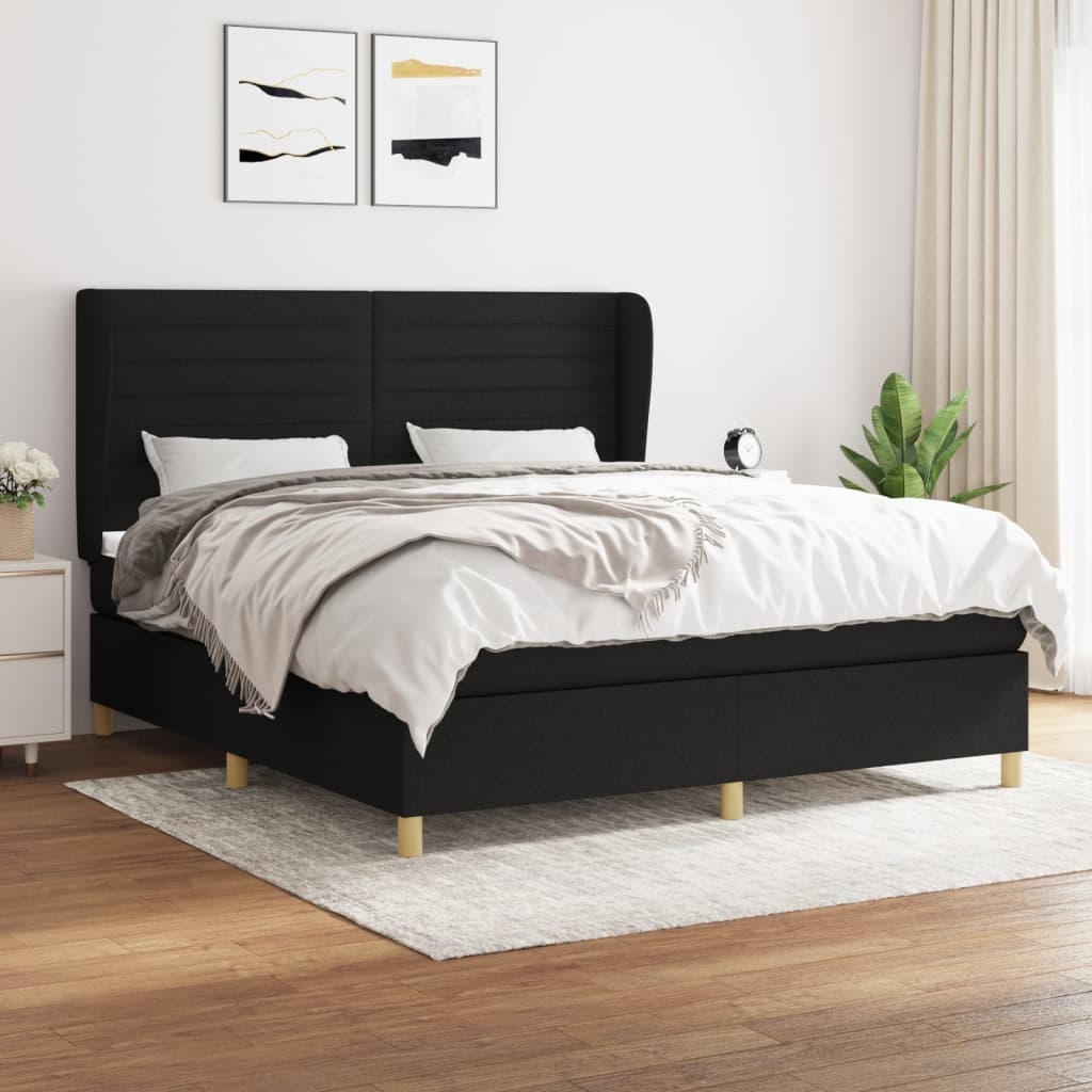 Boxspring met matras stof zwart 160x200 cm is nu te koop bij PeponiXL, paradijselijk wonen!