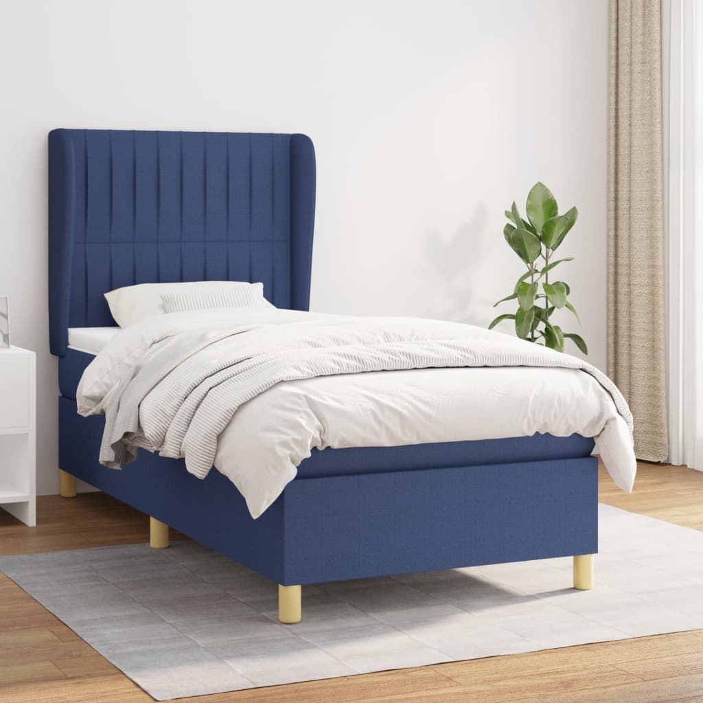 Boxspring met matras stof blauw 80x200 cm is nu te koop bij PeponiXL, paradijselijk wonen!