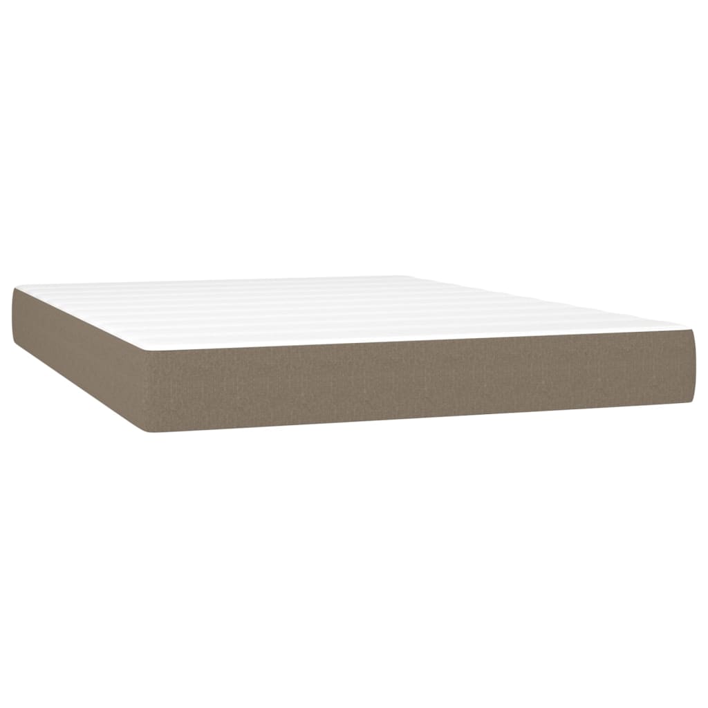 Boxspring met matras stof taupe 140x190 cm is nu te koop bij PeponiXL, paradijselijk wonen!