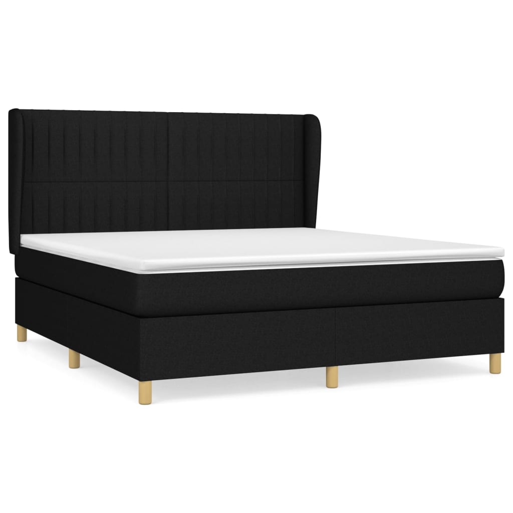 Boxspring met matras stof zwart 160x200 cm is nu te koop bij PeponiXL, paradijselijk wonen!