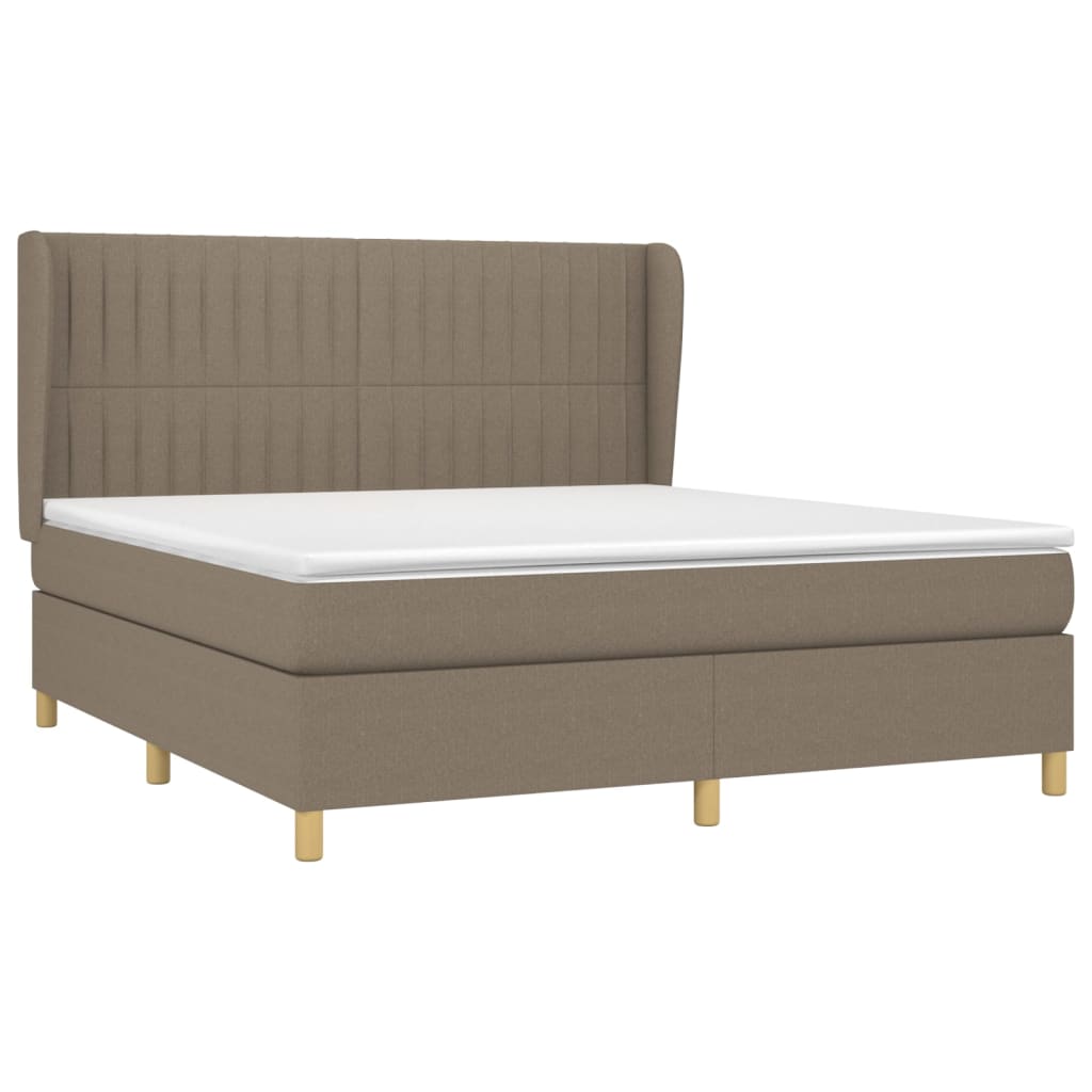 Boxspring met matras stof taupe 160x200 cm is nu te koop bij PeponiXL, paradijselijk wonen!