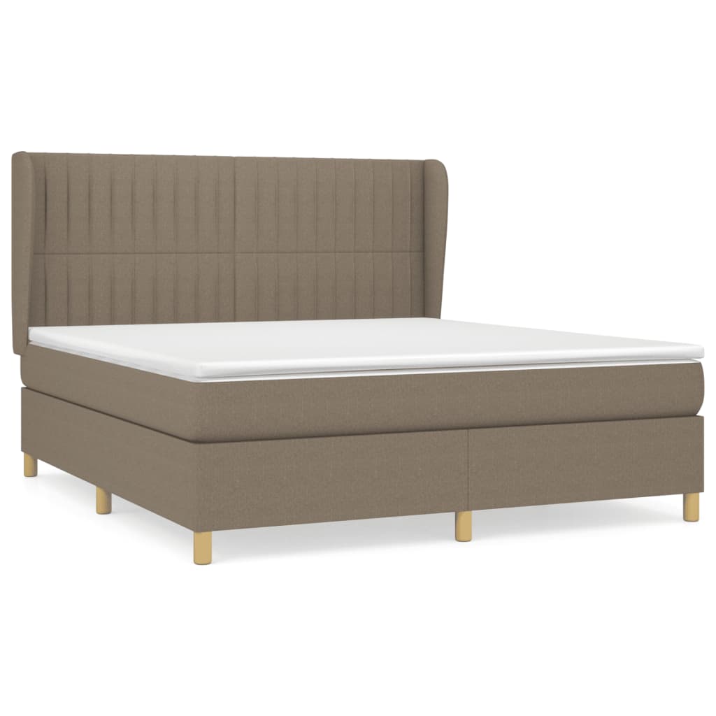 Boxspring met matras stof taupe 180x200 cm is nu te koop bij PeponiXL, paradijselijk wonen!