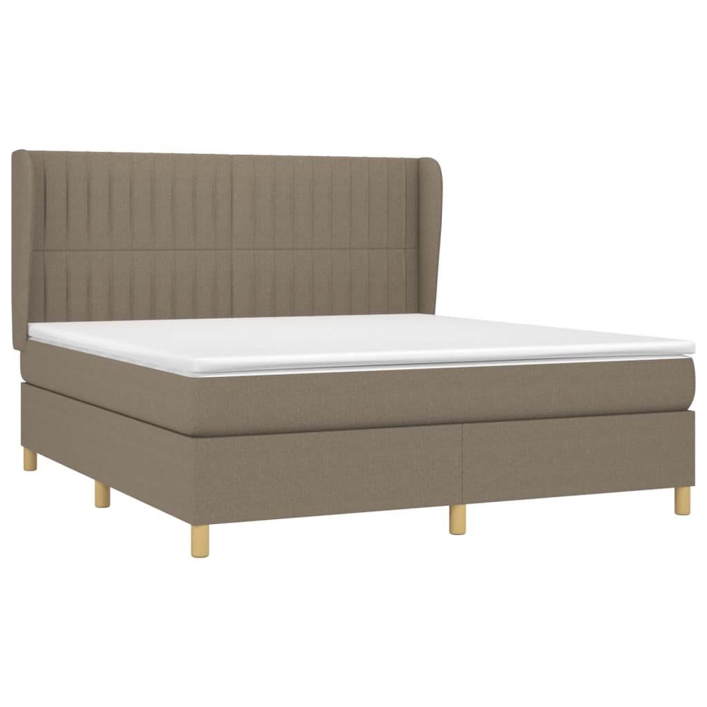 Boxspring met matras stof taupe 180x200 cm is nu te koop bij PeponiXL, paradijselijk wonen!