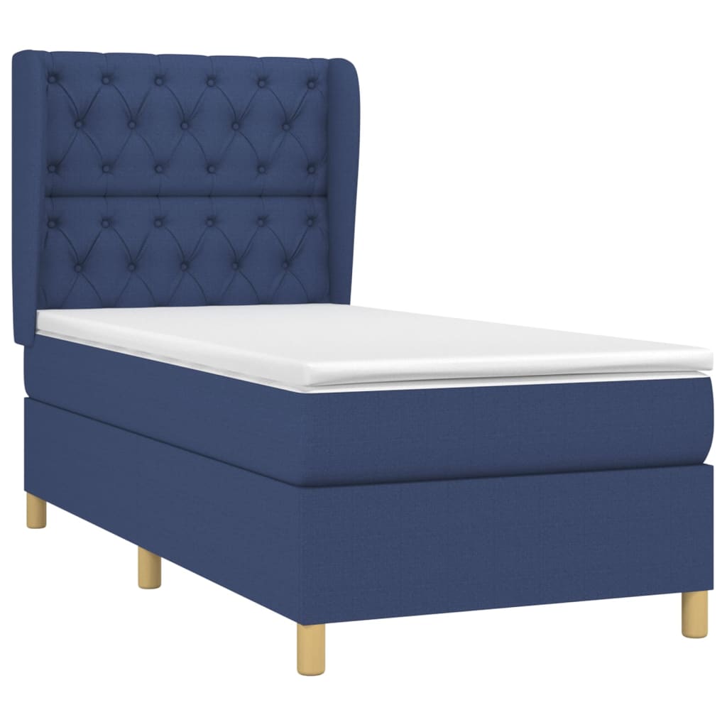 Boxspring met matras stof blauw 80x200 cm is nu te koop bij PeponiXL, paradijselijk wonen!