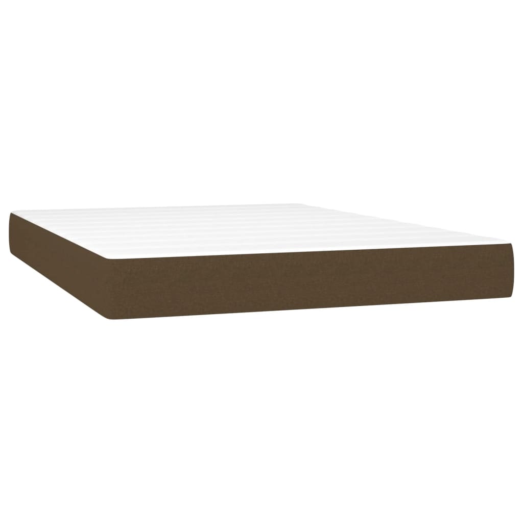 Boxspring met matras stof donkerbruin 140x190 cm is nu te koop bij PeponiXL, paradijselijk wonen!
