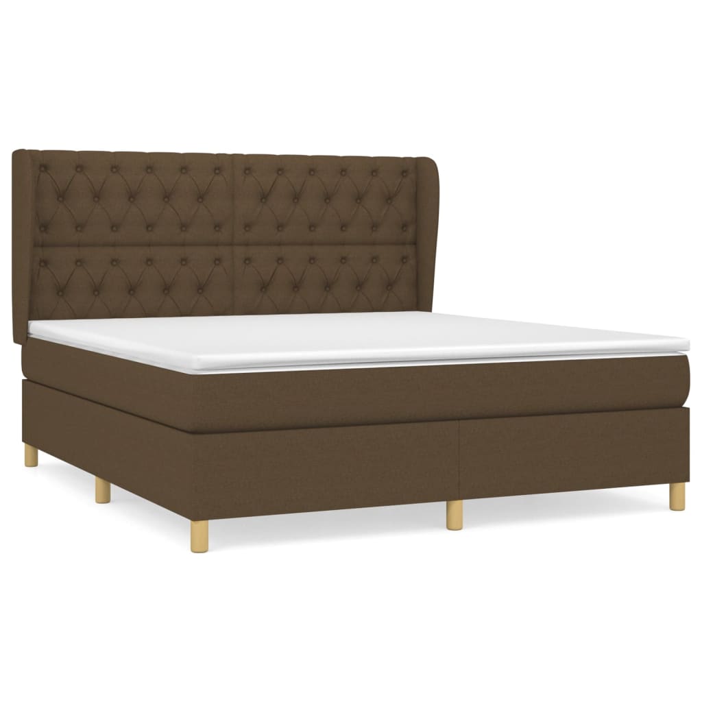 Boxspring met matras stof donkerbruin 160x200 cm is nu te koop bij PeponiXL, paradijselijk wonen!