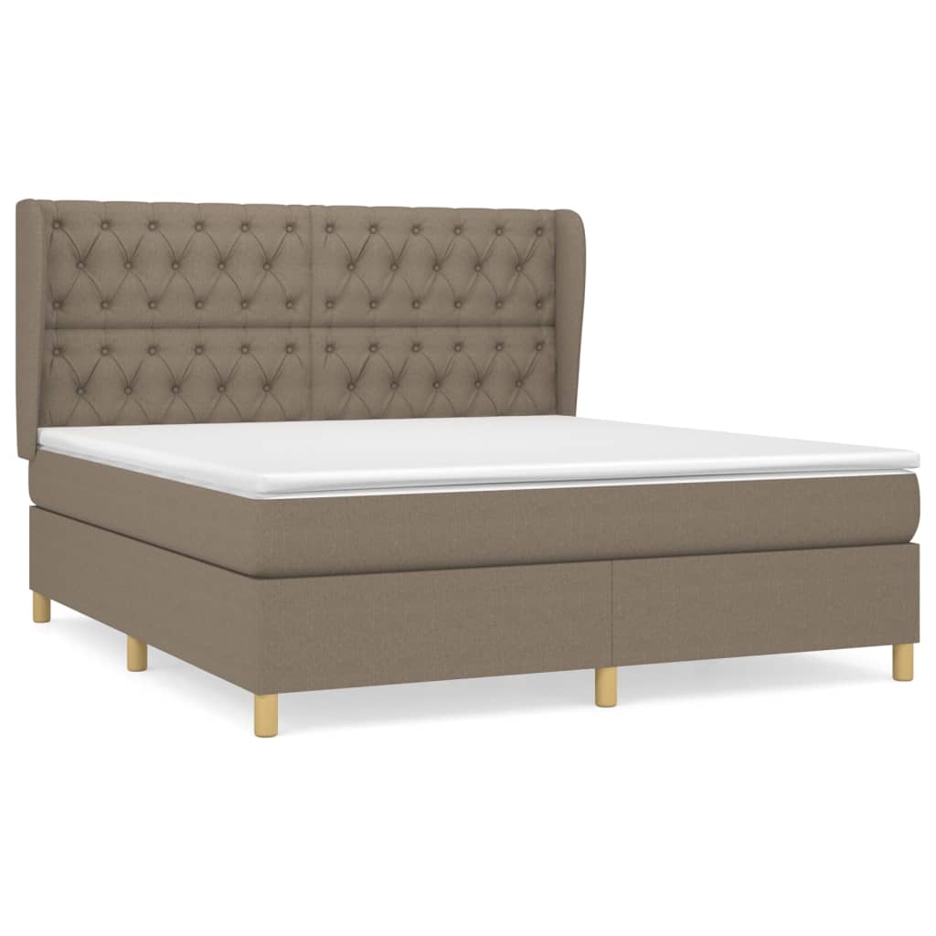 Boxspring met matras stof taupe 160x200 cm is nu te koop bij PeponiXL, paradijselijk wonen!