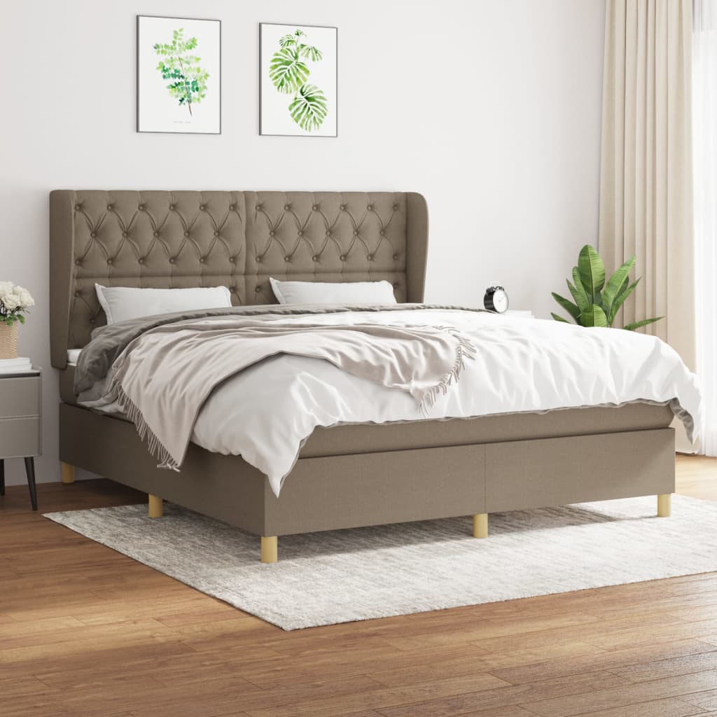 Boxspring met matras stof taupe 160x200 cm is nu te koop bij PeponiXL, paradijselijk wonen!