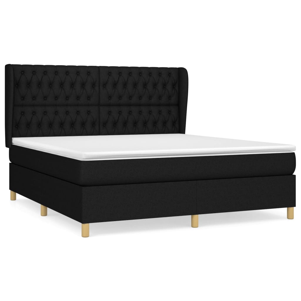 Boxspring met matras stof zwart 180x200 cm is nu te koop bij PeponiXL, paradijselijk wonen!